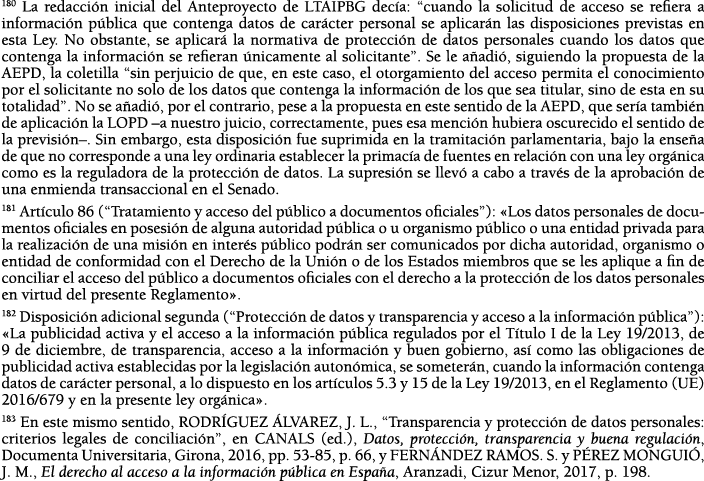 180 La redacci n inicial del Anteproyecto de LTAIPBG dec a:  cuando la solicitud de acceso se refiera a informaci n p   