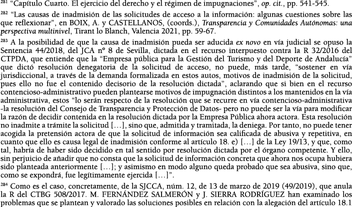 281  Cap tulo Cuarto  El ejercicio del derecho y el r gimen de impugnaciones , op  cit , pp  541-545  282  Las causas   