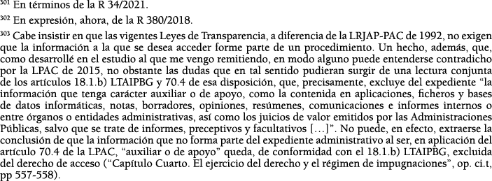 301 En t rminos de la R 34 2021  302 En expresi n, ahora, de la R 380 2018  303 Cabe insistir en que las vigentes Ley   