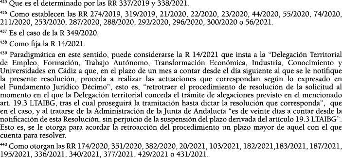 435 Que es el determinado por las RR 337 2019 y 338 2021  436 Como establecen las RR 274 2019, 319 2019, 21 2020, 22    