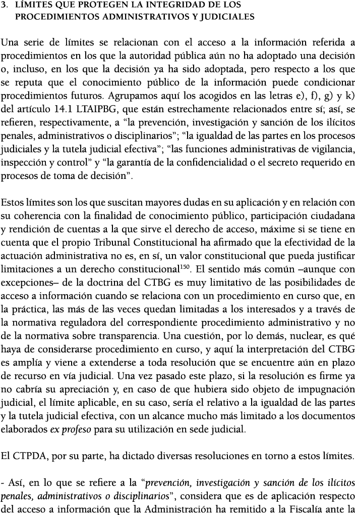 3  L mites que protegen la integridad de los procedimientos administrativos y judiciales Una serie de l mites se rela   