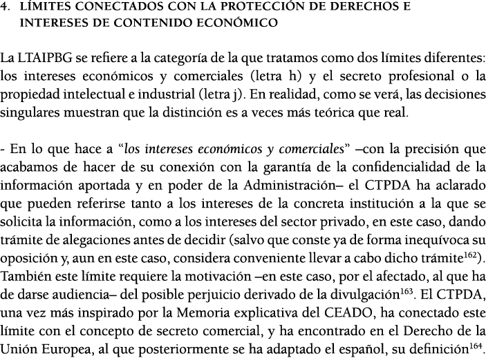 4  L mites conectados con la protecci n de derechos e intereses de contenido econ mico La LTAIPBG se refiere a la cat   
