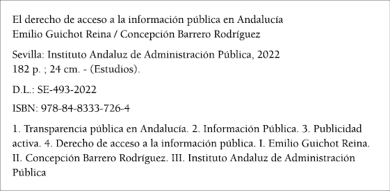  El derecho de acceso a la informaci n p blica en Andaluc a Emilio Guichot Reina   Concepci n Barrero Rodr guez Sevil   