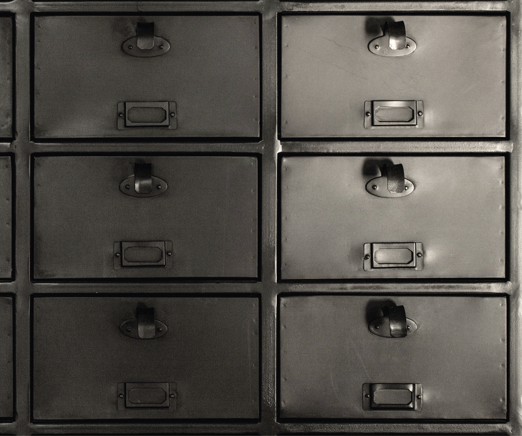 steel chest of drawers background or texture